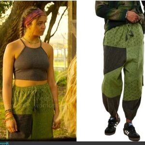 Earthbound Grass Cotton Seed of Life Joggers Harem Pants‎ Outer Banks Size Small